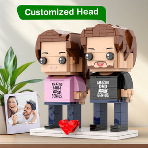 Amazing Mom And Dad Matching Shirt Gift Brick Figures Personalized Couples Brick Figures Small Particle Block Gift For Parents On Valentine's Day - MadeMineUK