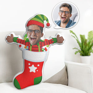 Christmas Gift Personalized Face Pillow The Christmas Elves in the Christmas Socks MiniMe Doll