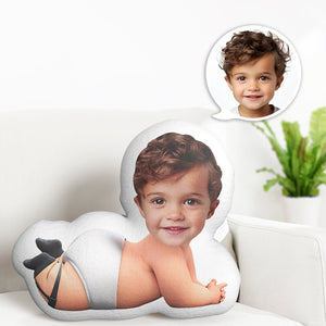 Custom Face Pillow Minime Baby Boss Wearing Diaper Doll Personalized Photo Gifts for Kids - MadeMineUK