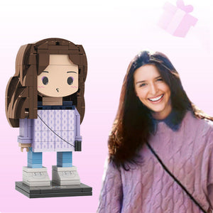 Mother's Day Gift For Grandma Custom Brick Figures Gift 1 Person Full Body Customizable Round Face Brick Figures - MadeMineUK