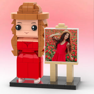 Full Body Customizable 1 Person Custom Brick with Frame Figures Small Particle Block Toy Brick Me Figures Gifts for Her - MadeMineUK