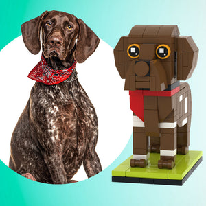 Fully Body Customizable German Shorthaired Pointer 1 Dog Photo Custom Brick Figures Small Particle Block Brick Me Figures Customized German Shorthaired Pointer Only - MadeMineUK