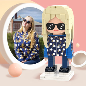 Block Portrait Decor Full Body Customizable 1 Person Custom Cute Brick Figures Small Particle Block Toy - MadeMineUK