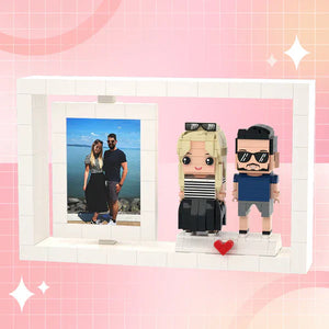 Full Body Customizable 2 People Photo Frame Travel Souvenirs Custom Brick Figures Small Particle Block Brick Me Figures - MadeMineUK