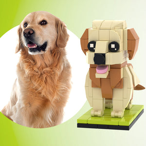 Fully Body Customizable Golden Retriever 1 Dog Photo Custom Brick Figures Small Particle Block Brick Me Figures Customized Golden Retriever Only - MadeMineUK