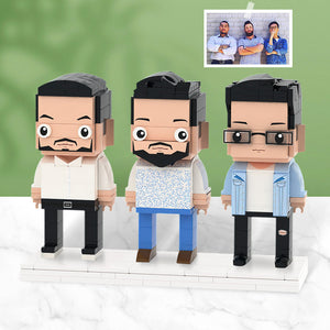 Gifts for Buddies Full Body Customizable 3 People Custom Brick Figures Small Particle Block - MadeMineUK