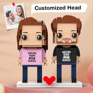 Amazing Mom And Dad Matching Shirt Gift Brick Figures Personalized Couples Brick Figures Small Particle Block Gift For Parents On Valentine's Day - MadeMineUK