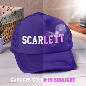 Custom Puff Print Trucker Hat Personalized Name Light-changing Foam Trucker Caps - MadeMineUK