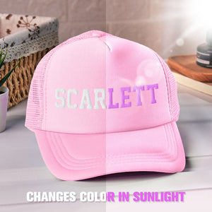 Custom Puff Print Trucker Hat Personalized Name Light-changing Foam Trucker Caps - MadeMineUK