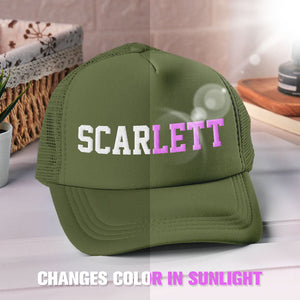 Custom Puff Print Trucker Hat Personalized Name Light-changing Foam Trucker Caps - MadeMineUK