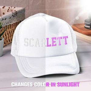 Custom Puff Print Trucker Hat Personalized Name Light-changing Foam Trucker Caps - MadeMineUK