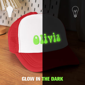 Custom Puff Print Trucker Hat Personalized Glow-in-the-dark Foam Trucker Caps for Adult - MadeMineUK