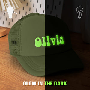 Custom Puff Print Trucker Hat Personalized Glow-in-the-dark Foam Trucker Caps for Adult - MadeMineUK