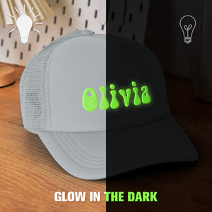 Custom Puff Print Trucker Hat Personalized Glow-in-the-dark Foam Trucker Caps for Adult - MadeMineUK