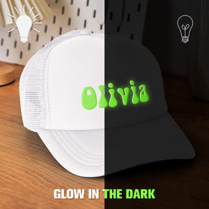 Custom Puff Print Trucker Hat Personalized Glow-in-the-dark Foam Trucker Caps for Adult - MadeMineUK