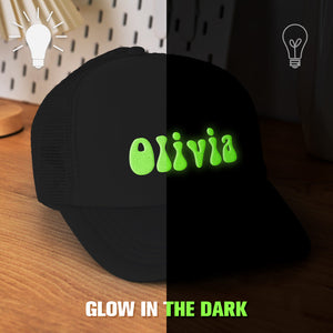 Custom Puff Print Trucker Hat Personalized Glow-in-the-dark Foam Trucker Caps for Adult - MadeMineUK