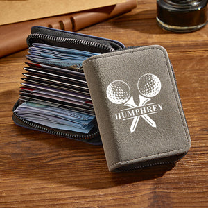 Personalized Leather Golf Wallet with 18 Card Slots Card Holder Wallet Gift for Men - MadeMineUK