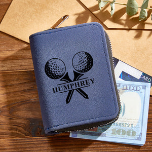 Personalized Leather Golf Wallet with 18 Card Slots Card Holder Wallet Gift for Men - MadeMineUK