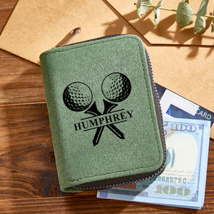 Personalized Leather Golf Wallet with 18 Card Slots Card Holder Wallet Gift for Men - MadeMineUK