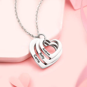 Custom Engraved Necklace Disc Necklace Heart-shaped Rose Gold Color Gifts for Her - MadeMineUK