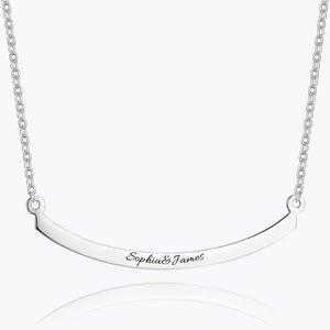 Engraved Bar Necklace Silver - MadeMineUK