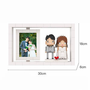 Full Body Customizable 2 People Custom Brick Figures Photo Frame Small Particle Block Home Decor Brick Me Figures - MadeMineUK