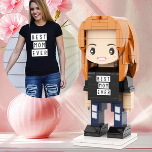 Mother's Day Gift For Grandma Custom Brick Figures Gift 1 Person Full Body Customizable Round Face Brick Figures - MadeMineUK