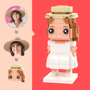 Customized Head White Skirt Figures Small Particle Block Toy Customizable Brick Art Gifts - MadeMineUK