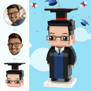 Graduation Gifts Custom Head Brick Figures Personalized Bachelor's Degree Uniform Brick Figures Small Particle Block Toy - MadeMineUK