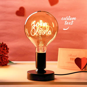 Custom Couple Gifts Custom Name Light Bulbs Vintage Edison Led Filament Modeling Lamp Home Decor - MadeMineUK