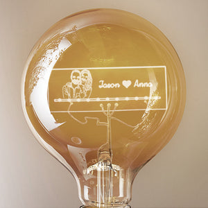 Custom Photo and Name Led Vintage Edison Personalized Acrylic Lamp Soft Light Bulbs - MadeMineUK