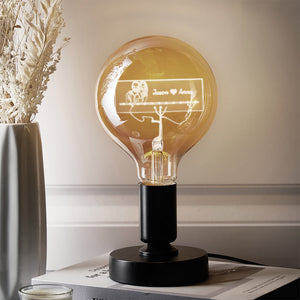 Custom Photo and Name Led Vintage Edison Personalized Acrylic Lamp Soft Light Bulbs - MadeMineUK