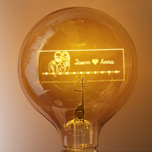 Custom Photo and Name Led Vintage Edison Personalized Acrylic Lamp Soft Light Bulbs - MadeMineUK