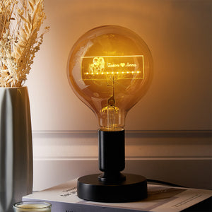 Custom Photo and Name Led Vintage Edison Personalized Acrylic Lamp Soft Light Bulbs - MadeMineUK