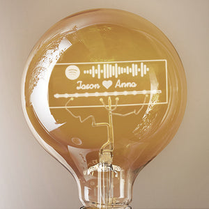 Custom Spotify Music Code Led Vintage Edison Personalized Acrylic Name Lamp Soft Light Bulbs - MadeMineUK