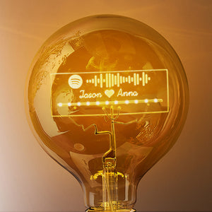 Custom Spotify Music Code Led Vintage Edison Personalized Acrylic Name Lamp Soft Light Bulbs - MadeMineUK