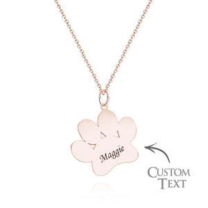 Lovely Engravable Pet Paw Necklace Dog Paw Pendant For Pet Lovers - MadeMineUK