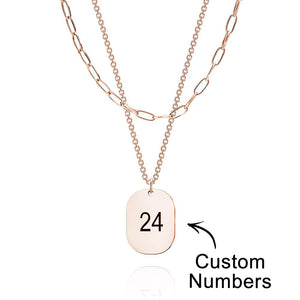 Layered Custom Necklace Engraved Necklace Anniversary Gifts - MadeMineUK