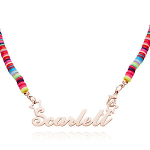 Rainbow Magic Girls Name Necklace Personalized Children Nameplate Necklace Gift - MadeMineUK