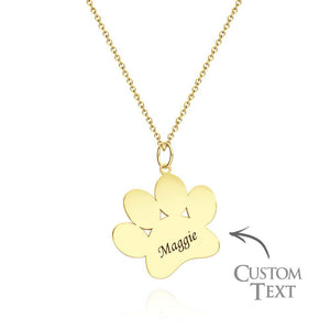 Lovely Engravable Pet Paw Necklace Dog Paw Pendant For Pet Lovers - MadeMineUK