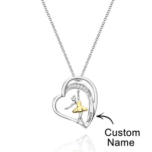 Personalized Ballet Dancing Girl Necklace with Name Necklace Jewelry Gift for Ballerina Lover - MadeMineUK