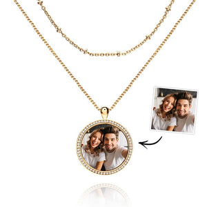 Layered Custom Necklace Photo Necklace Anniversary Gifts - MadeMineUK