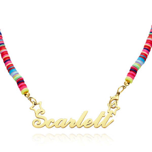 Rainbow Magic Girls Name Necklace Personalized Children Nameplate Necklace Gift - MadeMineUK