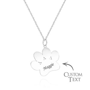 Lovely Engravable Pet Paw Necklace Dog Paw Pendant For Pet Lovers - MadeMineUK