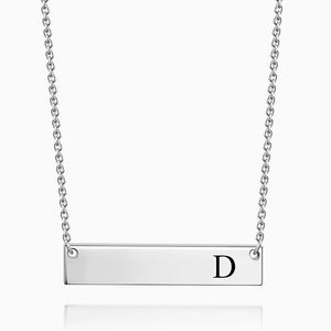 Initial Bar Necklace with Engraving 14k Gold Plated - MadeMineUK