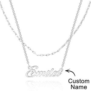 Layered Custom Necklace Personnalized Name Necklace Anniversary Gifts for Her - MadeMineUK