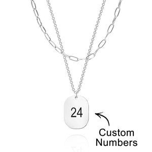 Layered Custom Necklace Engraved Necklace Anniversary Gifts - MadeMineUK