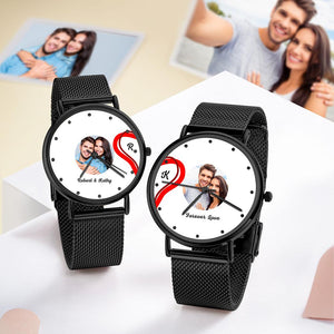 Splicing Red Heart Photo Watch Romantic Valentine's Day Gifts For Couples - MadeMineUK