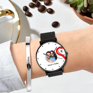 Splicing Red Heart Photo Watch Romantic Valentine's Day Gifts For Couples - MadeMineUK