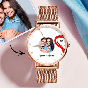 Splicing Red Heart Photo Watch Romantic Valentine's Day Gifts For Couples - MadeMineUK